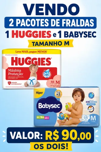 ? VENDO 2 PACOTES DE FRALDAS TAMANHO M ?