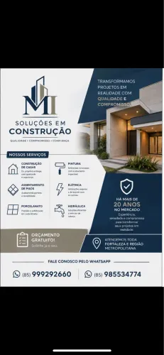 Construção, Reformas e Colocação de Porcelanato - MI Construções (Com ART e NF)