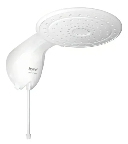 Chuveiro elétrico Turbo Branco 220v<br><br>7700w Zagonel Acabamento Brilhante