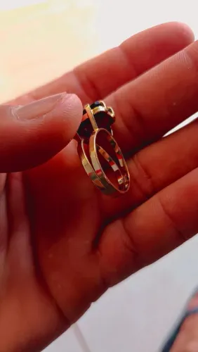 anel de ouro 18k numeração 18