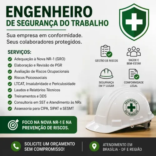 ENGENHEIRO DE SEGURANÇA DO TRABALHO | CONSULTORIA NR-1, PGR E SST