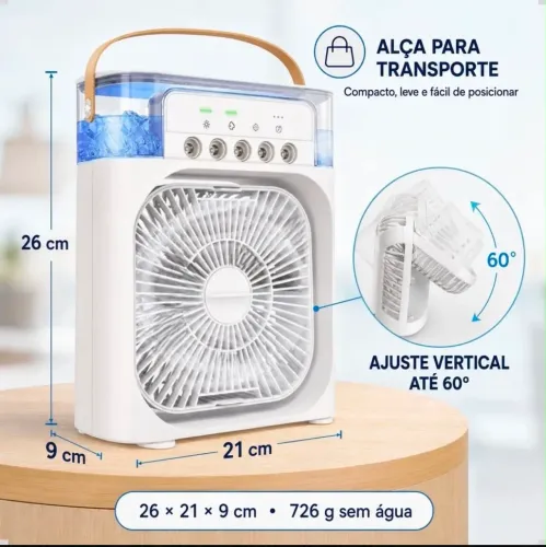 Ventilador e umidificador de mesa