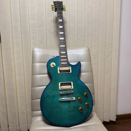 Guitarra Gibson Studio Deluxe III Carabien Blue - caps Gibson Classic 57+Gforce Tune!