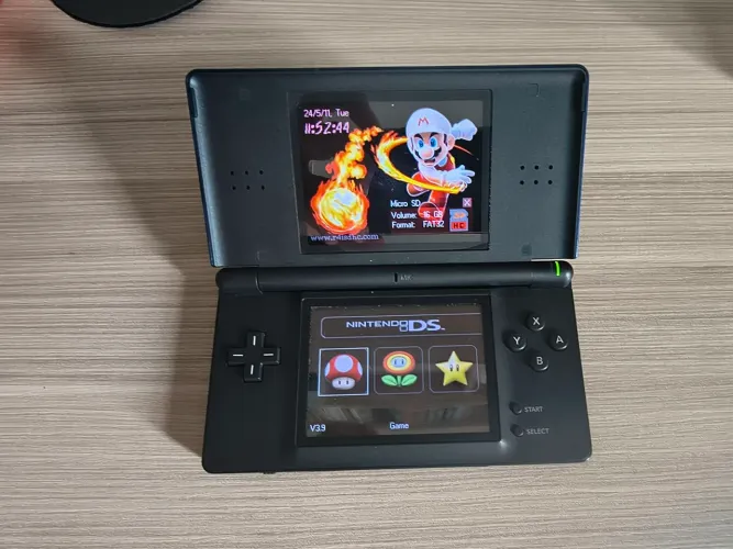 Nintendo DS Lite Azul Cobalt - Completo na Caixa + R4 (Jogos)