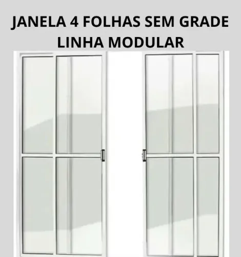 JANELA 4 FOLHAS  LINHA MODULAR BRANCO DIRETO DA FÁBRICA PAGAMENTO NA ENTREGA 