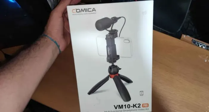 Microfone Kit De Vídeo Profissional P/ Celular Comica Vm10-k2 Pro Completo