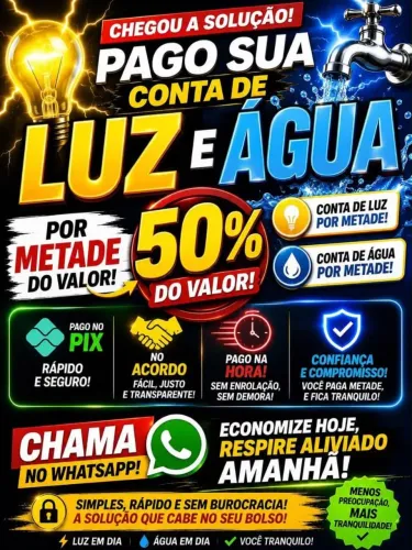 Conta de agua e luz mais barata