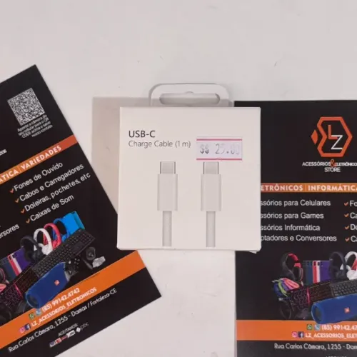 Cabo carregador tipo-C com ponta para Fonte USB-C