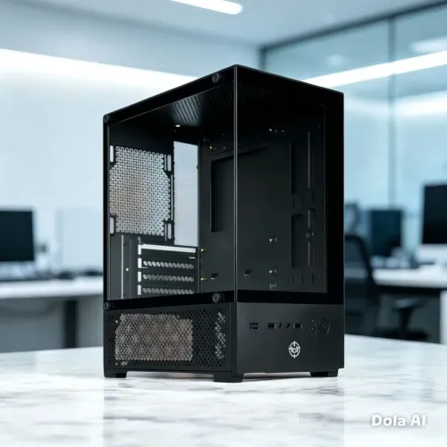 Gabinete com frente e lateral de vidro