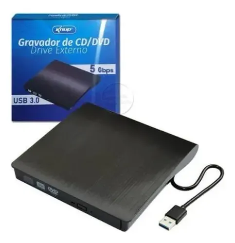 Gravador Leitor Dvd Externo Usb 3.0 Kp-le300 para Pc e Notebook *ENTREGA GRÁTIS*