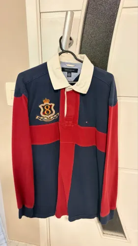 Polo Rugby Tommy Hilfiger Vintage Vermelha Manga Longa