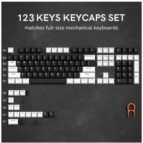 Keys Caps  PBT Double-shot preto e cinza XVX
