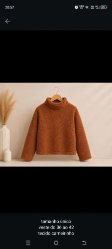 Blusa Feminina Carneirinho Gola Alta Unico 36-42