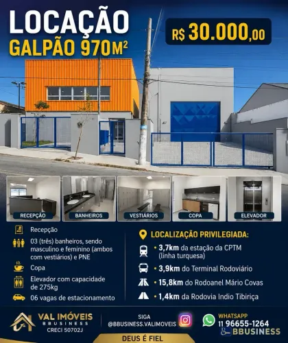 GALPÃO LOGISTICO DISPONIVEL para locação, Suíssa, Ribeirão Pires, SP