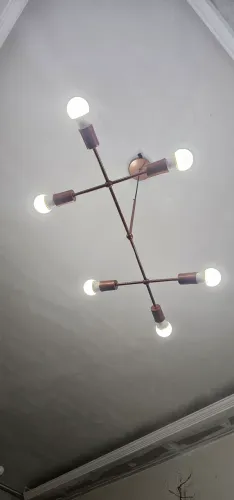 Lustre Rosê Gold para 6 lâmpadas