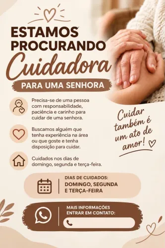 Vaga para Cuidadora de Idosa - Sumaré/SP