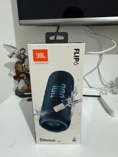 Caixa De Som Jbl Flip 6, 30w RMS, Bluetooth, À Prova De Água, Azul
