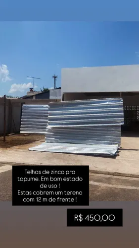 Telhas de zinco pra tapume