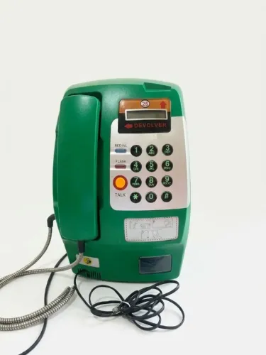 Telefone Público Antigo Orelhão De Parede Verde Vibratel Vintage