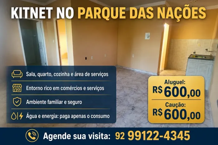 Kitnet climatizado no Parque das Nações, pronto para morar