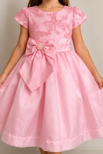 Vestido infantil rosa festa 6 a 8 anos 