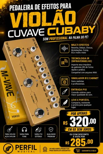 Pedaleira de efeitos cuvave cube baby M-vave para violão