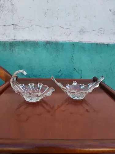 Centro de mesa em cristal artístico francês da década de 1950, no estilo de Art Vannes