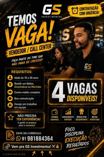 Vaga para vendedor