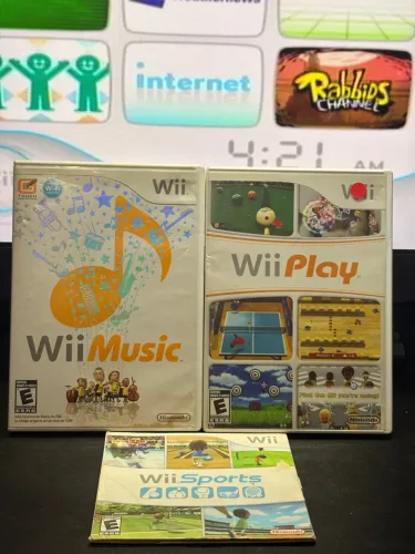 Lote Nintendo Wii - Wii Sports, Wii Play e Wii Music