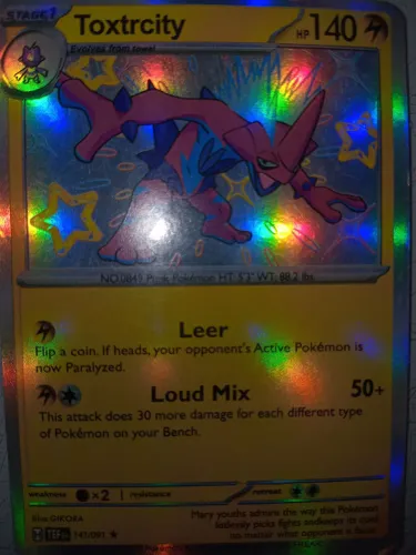 Carta pokémon do toxitrai de colecionador 