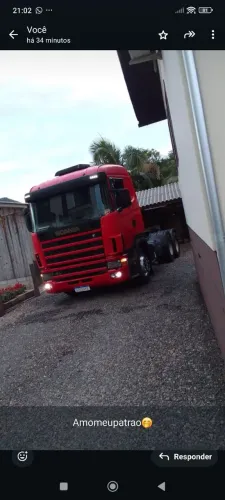 Scania 124 360 e carreta guerra ano 2009