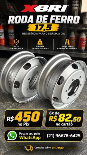 Roda de Ferro Nova - 17,5 6 furos