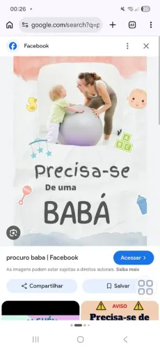 Hortolandia sp PRECISO DE BABA OU CUIDADORA NOTURNO 