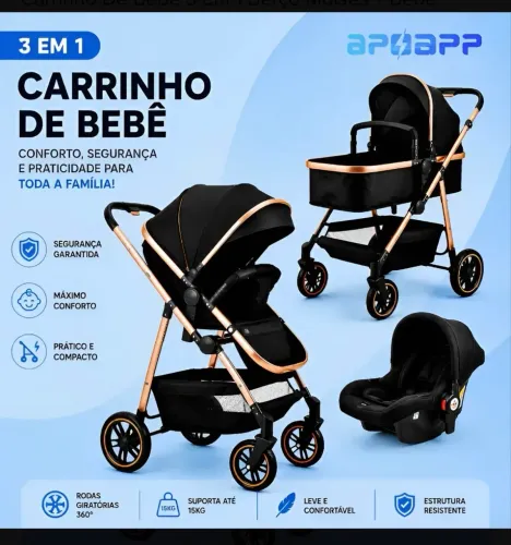 Carinho de bebê Moisés 