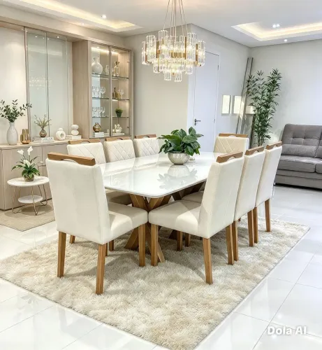 Mesa de jantar com 8 cadeiras, Moderna e Elegante!