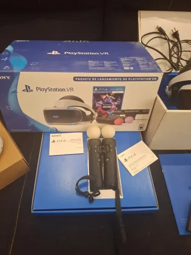 PS VR Launch Bundle Completo na Caixa + Arma Aim + Adaptador p PS5 +3 Jogos.