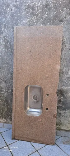 Pia inox c/ pedra de mármore