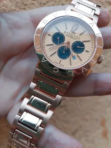 Relogio Bulgar Crono Dourado Rose 42MM