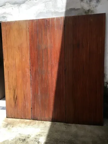 7 peças de Paineis e Porta ripada anos 60 madeira  Peroba campo