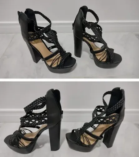 NOVA - Sandália de salto tamanho 35