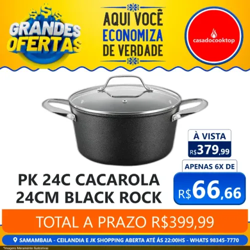 Pk24c cacarola 24cm black rock