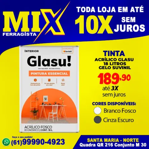 Tinta Acrílico Glasu 18 Litros Suvinil