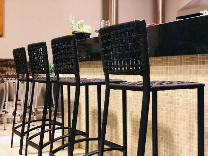 BANQUETA CLASSIK PRETA - CORDA NÁUTICA _UNIDADE_
