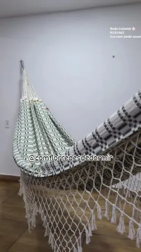 Rede De Dormir Colonial Com Varandas De Algodão - Entrega Grátis 