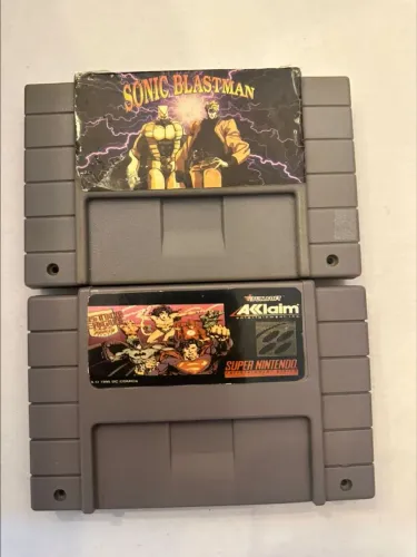 Fitas de Super Nintendo Snes- Justice League e Sonic Blastman