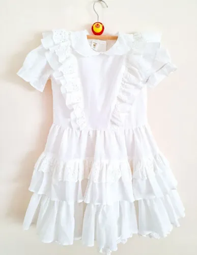 vestido de festa branco infantil vintage 80 charmy eye