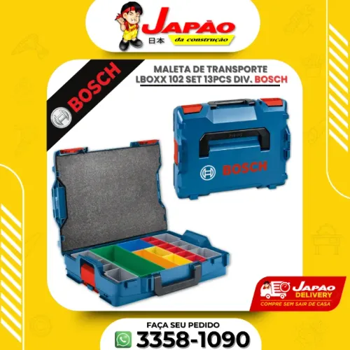 Caixa Maleta de Transporte Profissional C/ Set de 13 Divisórias L-Boxx 102 Bosch Reforçada