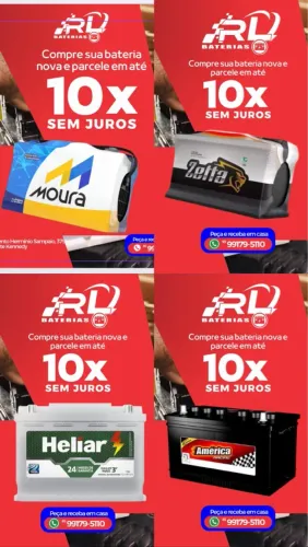 Baterias Moura, Zetta, Heliar e América - 10x sem juros!