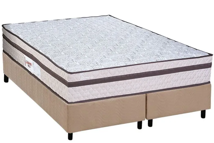 Box Queen bi partido + Colchão Queen D80 pilow D33 20 cm até 150 kg