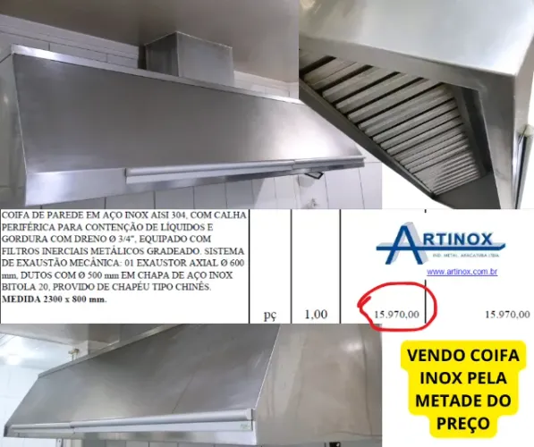 Vendo Coifa Inox Artinox